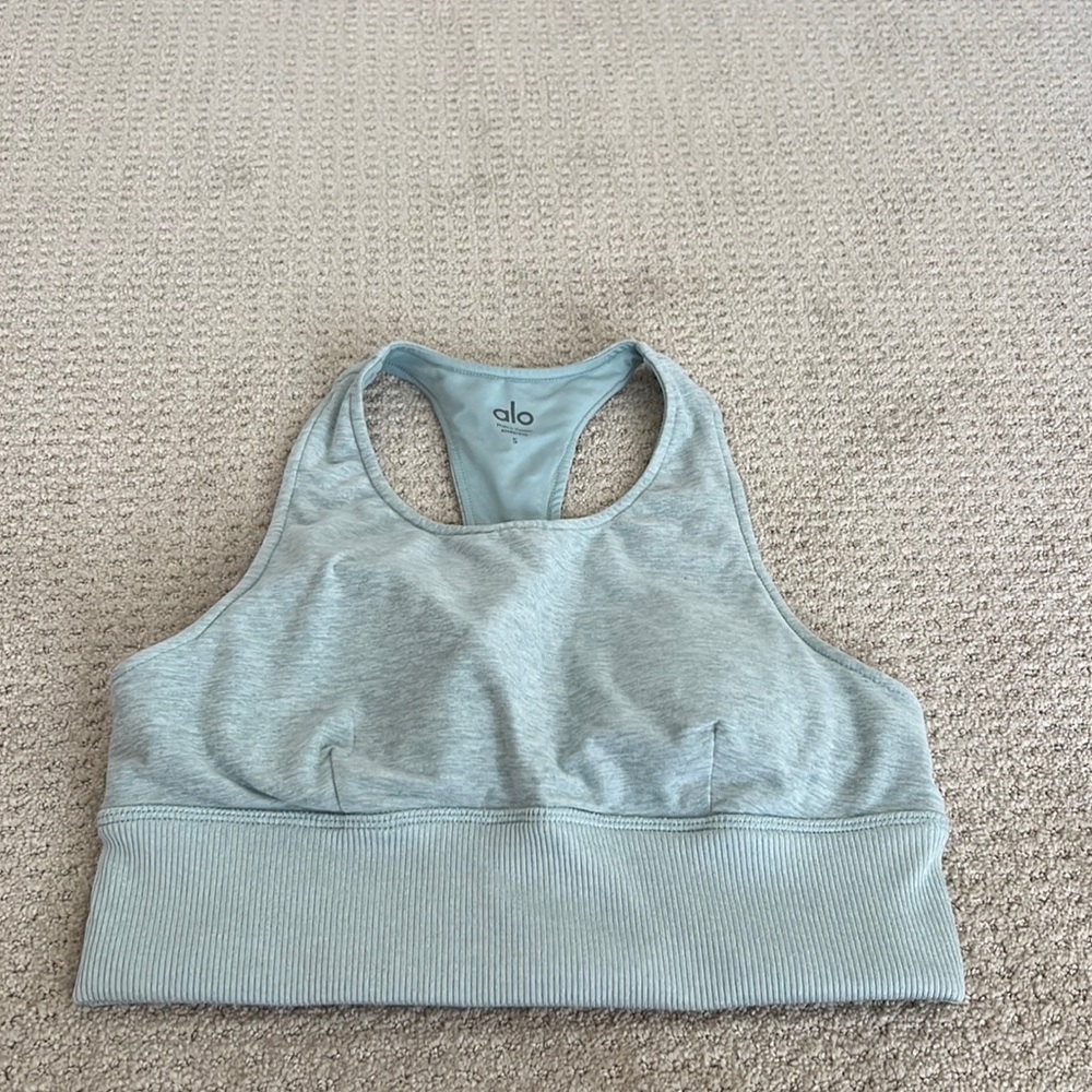Alo Sports Bra Seafoam Green Color